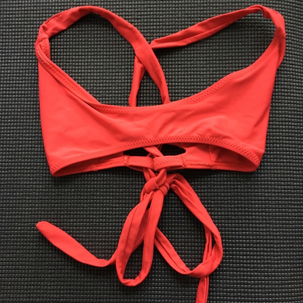 Red white fox bikini top